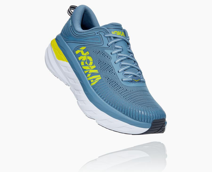 Zapatillas Running Hoka One One Hombre - Bondi 7 - Azules - DXJ426735